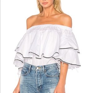 Exaggerated ruffle off the shoulder top (NWT)